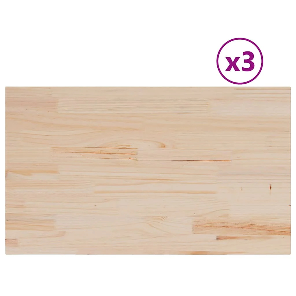 bordplader 3 stk. 80x47x1,7 cm rektangulær massivt fyrretræ - Image 2