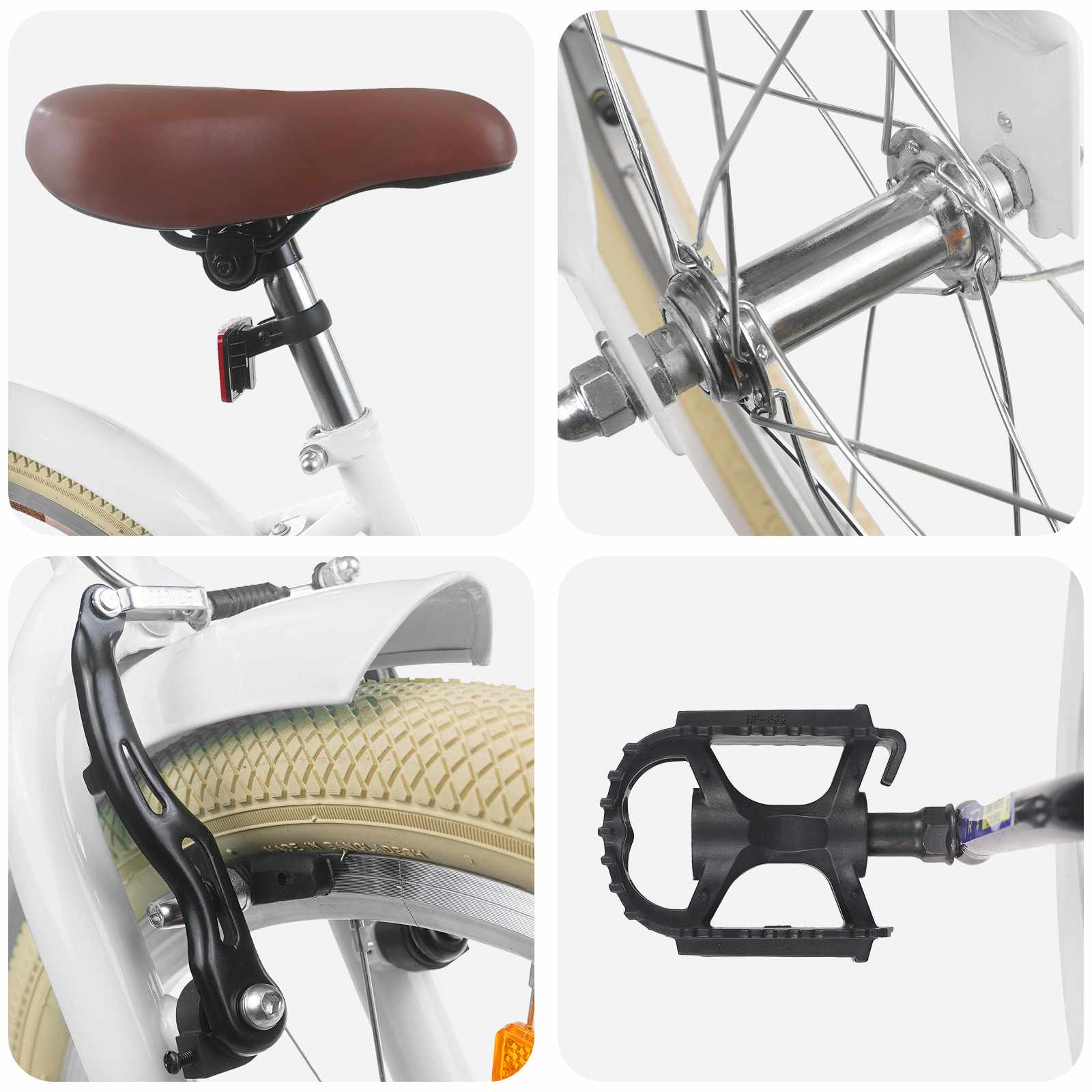 Børnecykel 18 tommer til 5-7 år gammel Hvid - Image 4