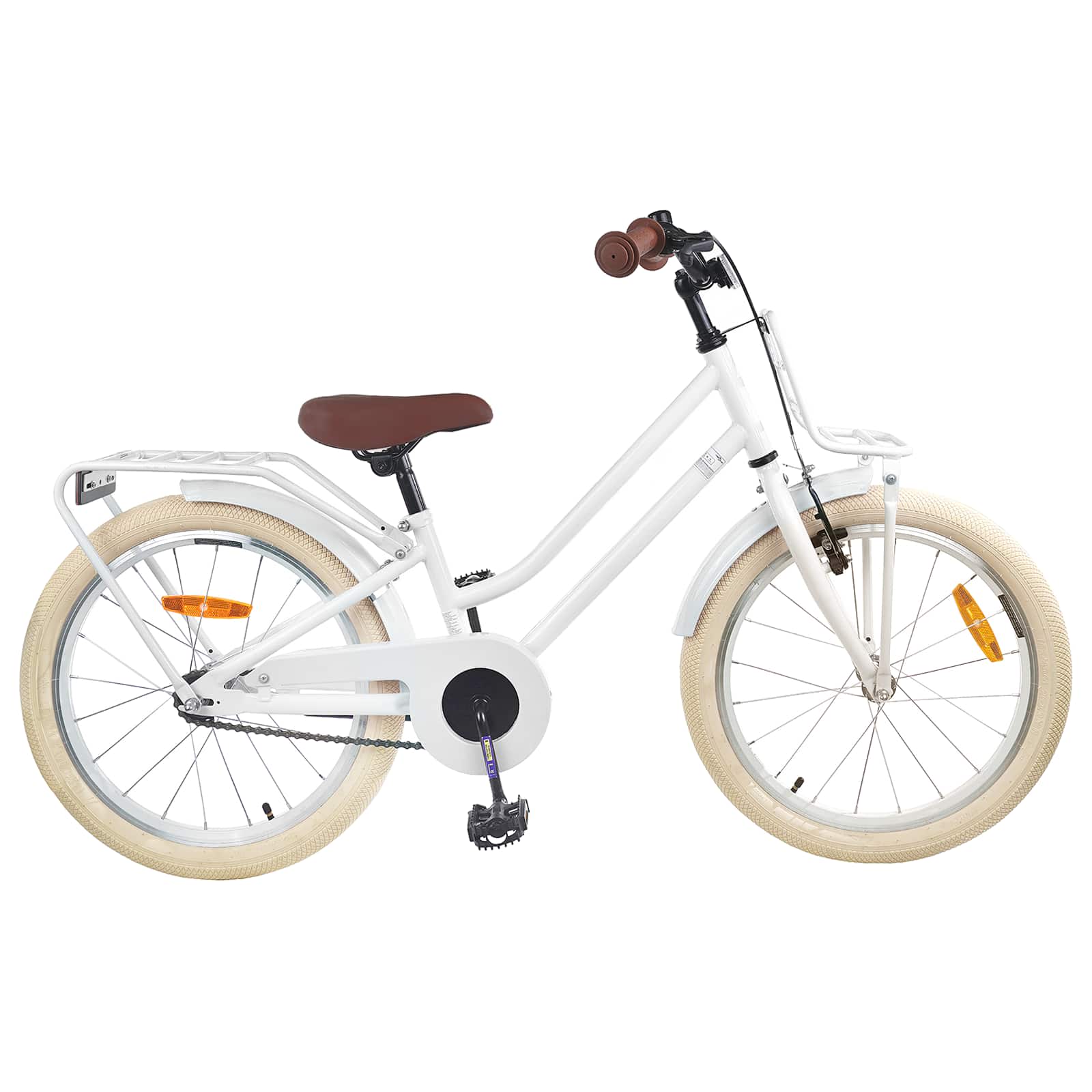 Børnecykel 18 tommer til 5-7 år gammel Hvid