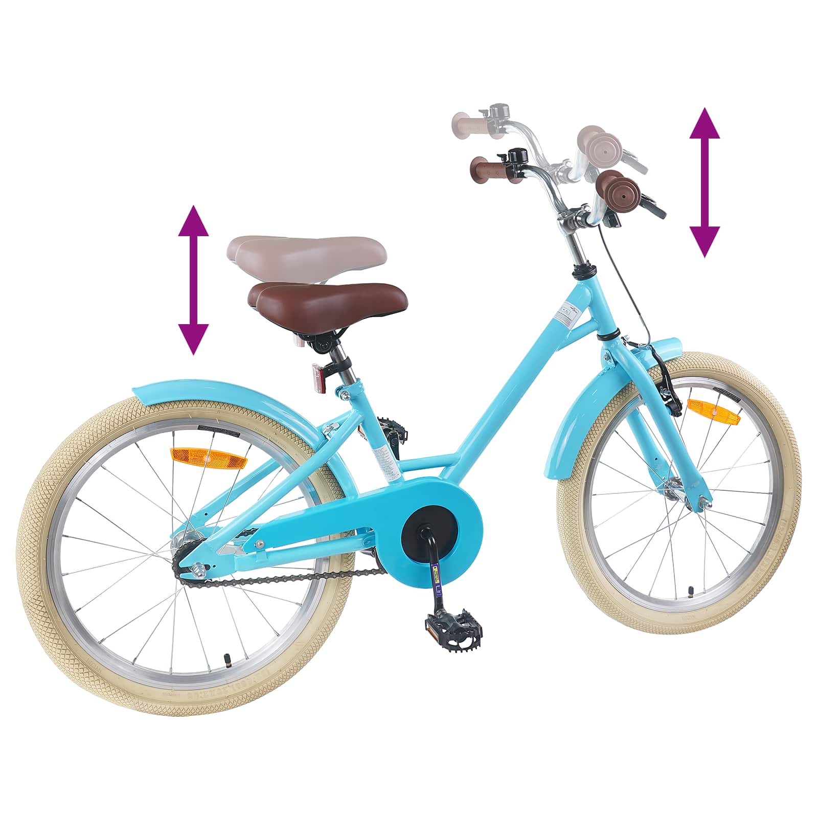 Børnecykel 18 tommer til 5-7 år gammel Lys blå - Image 7