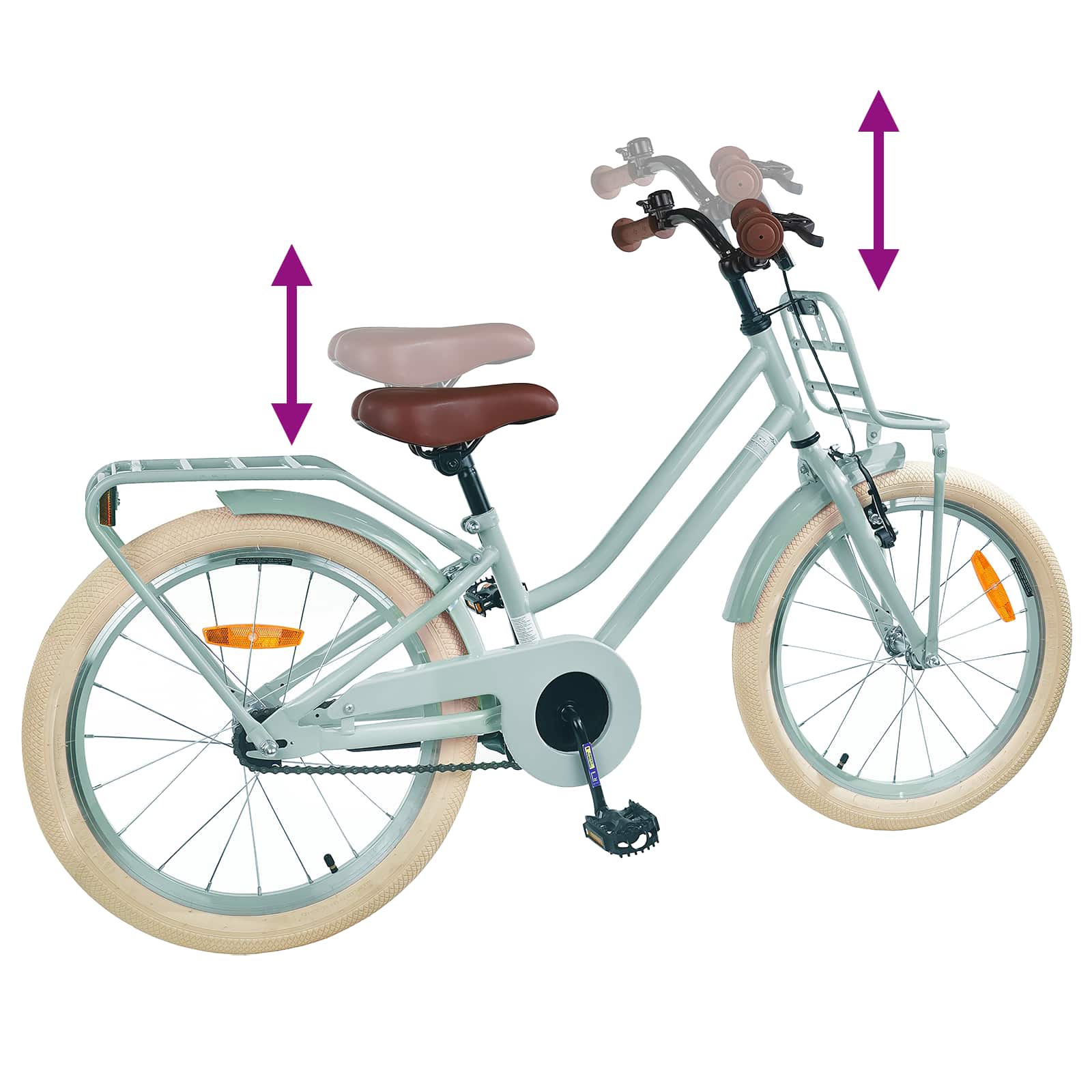 Børnecykel 18 tommer til 5-7 år gammel Lys grøn - Image 7