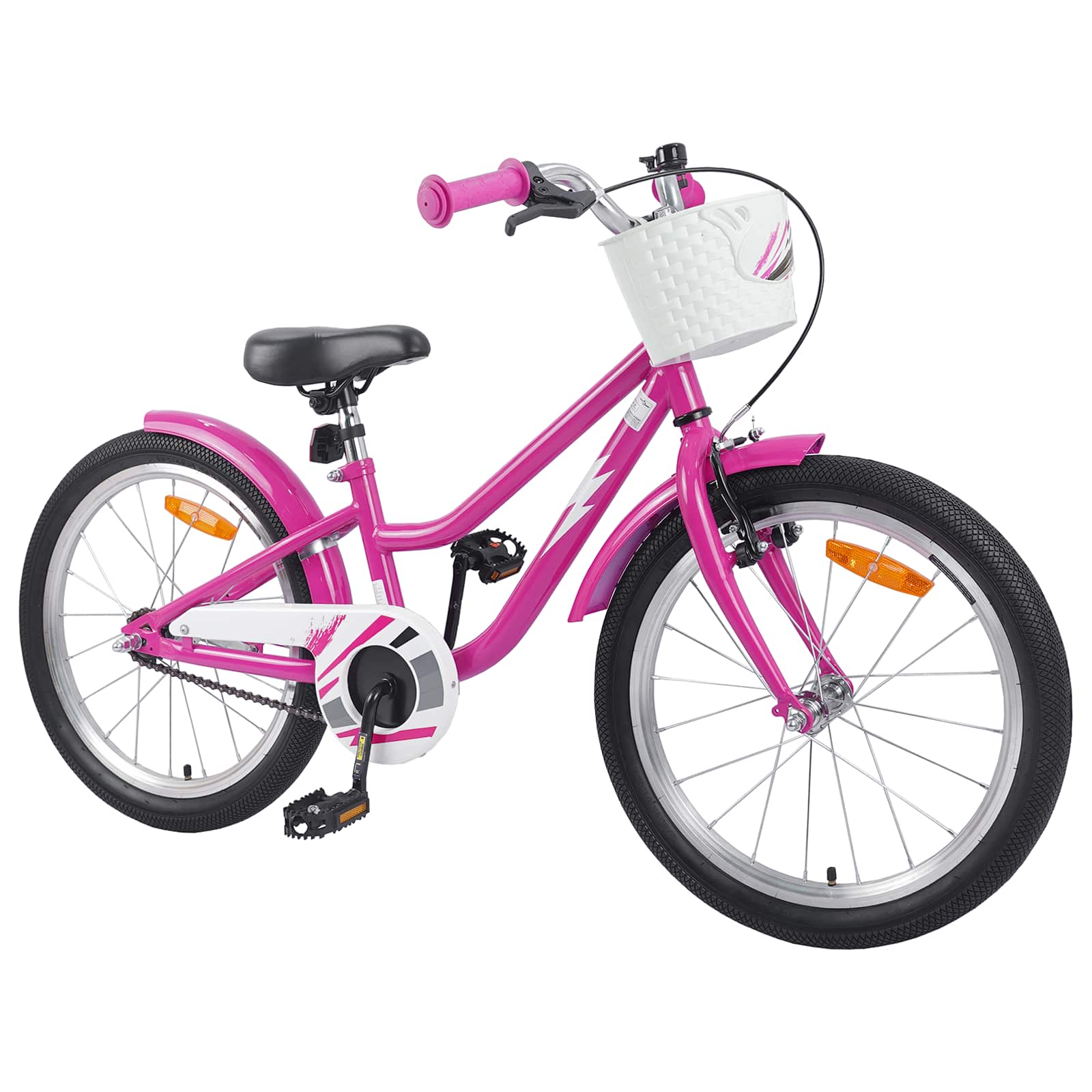 Børnecykel 18 tommer til 5-7 år gammel Mørk pink - Image 2