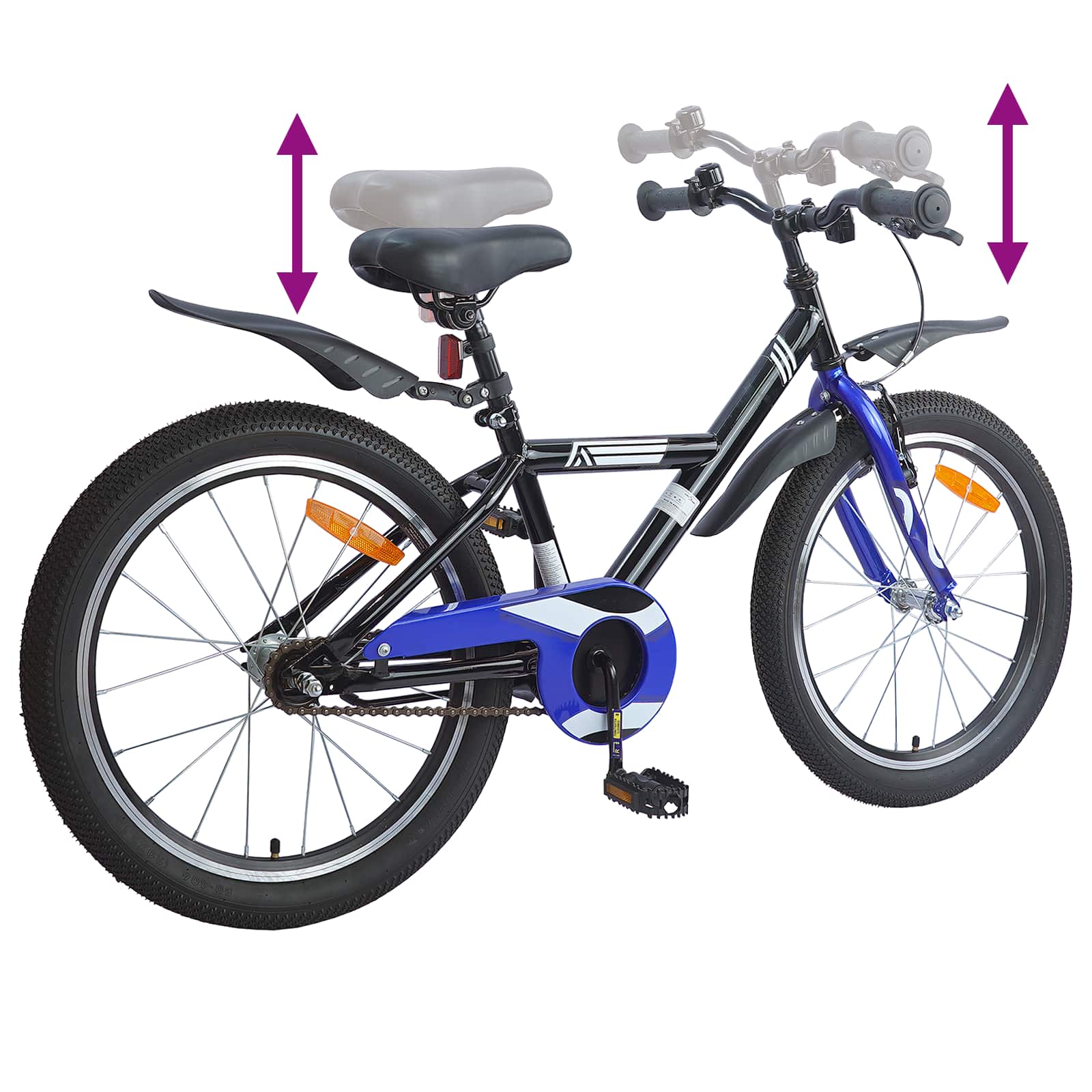 Børnecykel 18 tommer til 5-7 år gammel Sort - Image 7