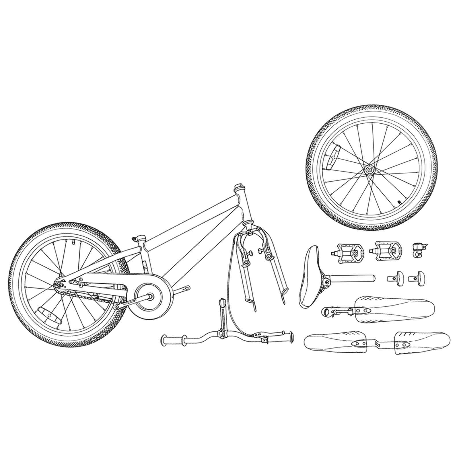 Børnecykel 18 tommer til 5-7 år gammel Sort - Image 8