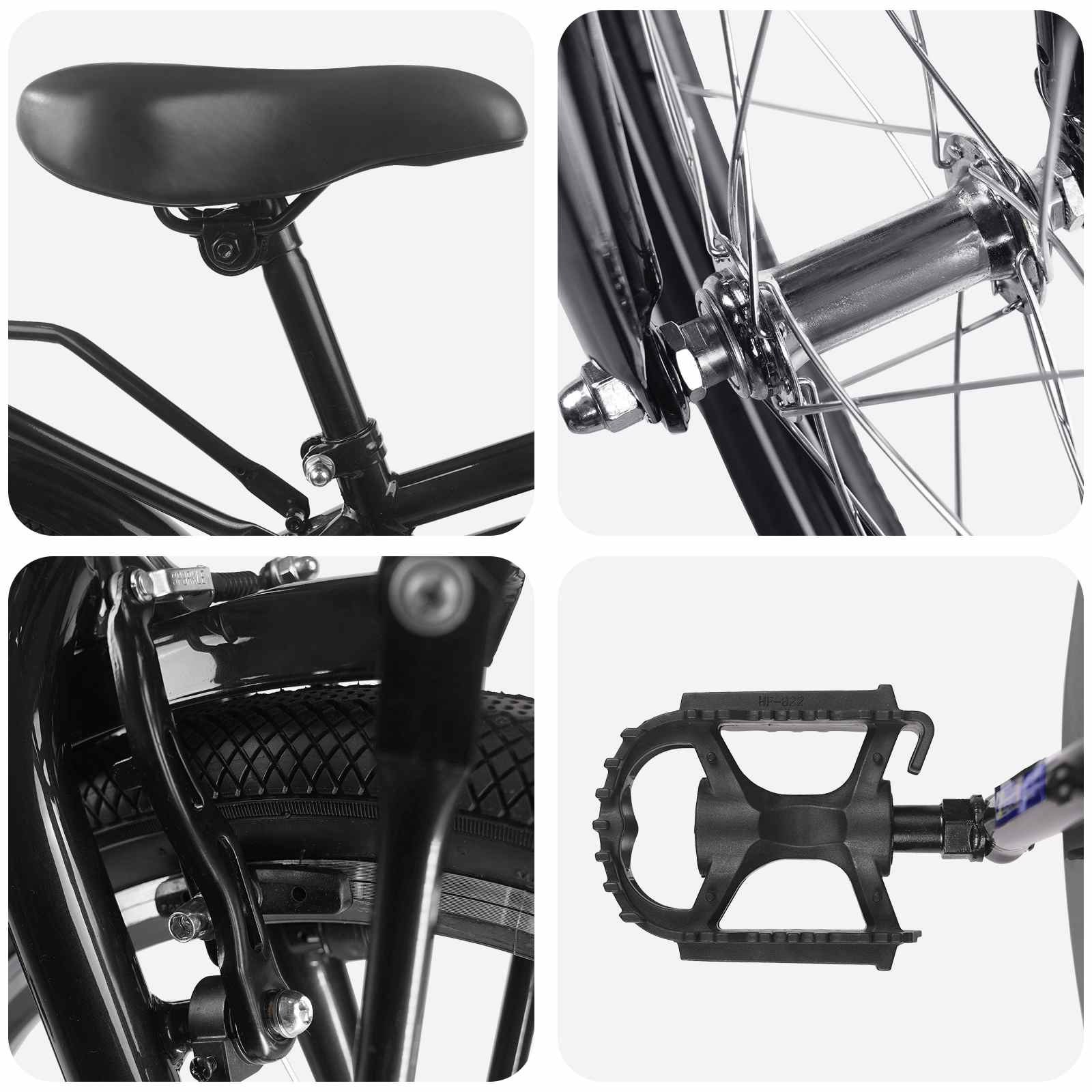 Børnecykel 18 tommer til 5-7 år gammel Sort - Image 4