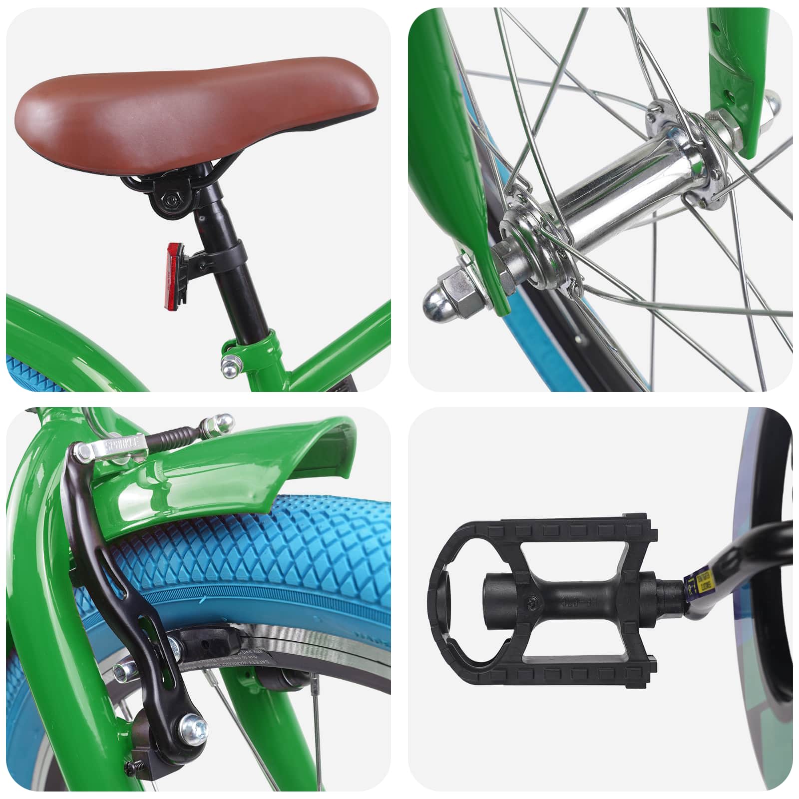 Børnecykel 22 tommer til 7-12 år gammel Grøn - Image 4