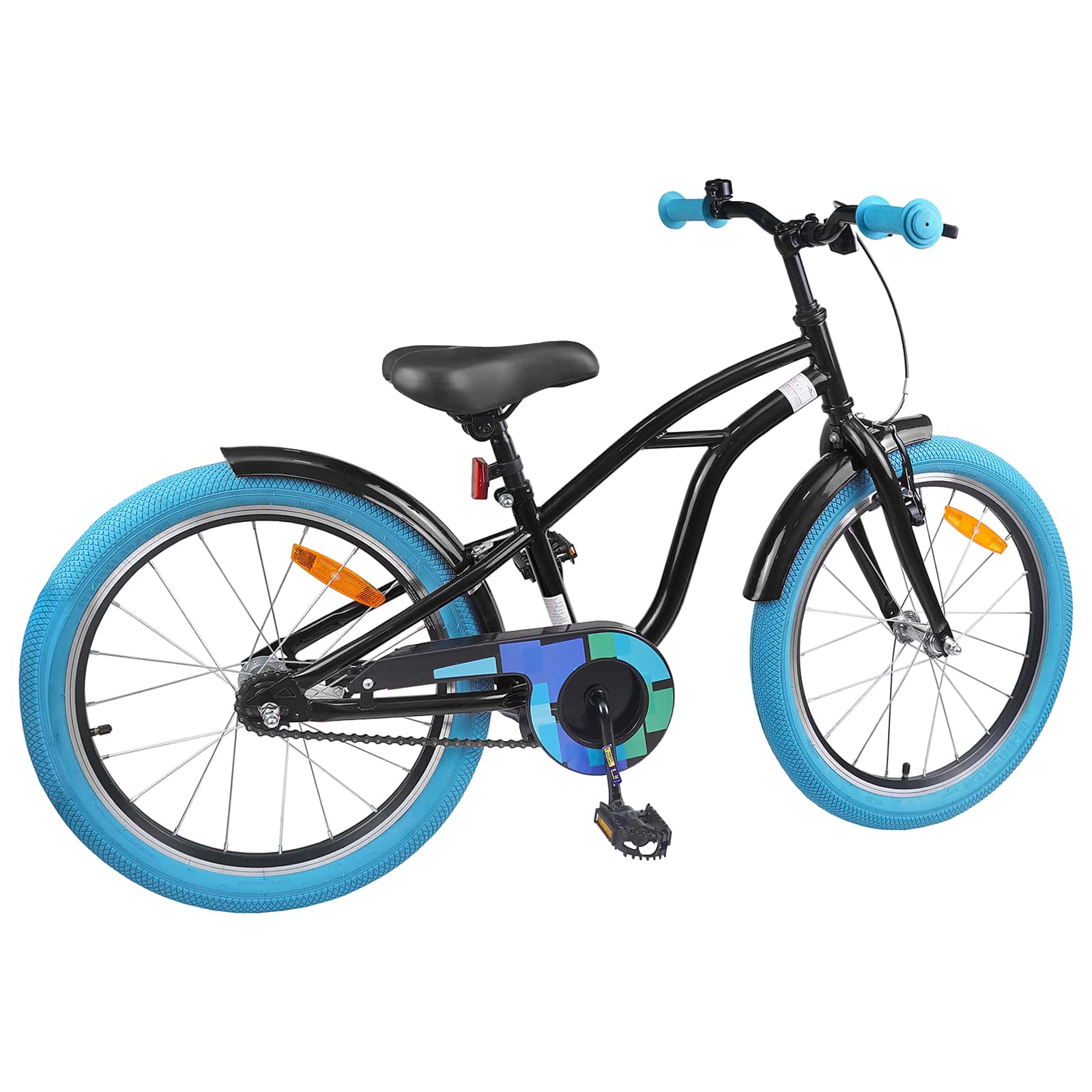 Børnecykel 22 tommer til 7-12 år gammel Sort - Image 3