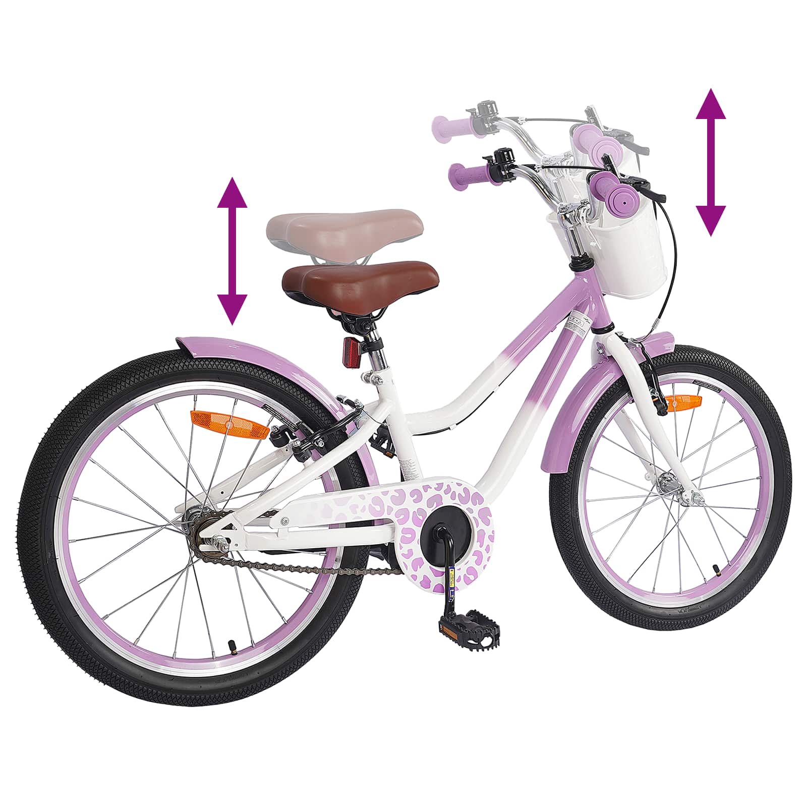 Børnecykel Med Trænehjul 18 tommer til 5-7 år gammel Lilla - Image 7