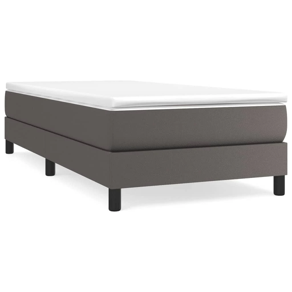 Boxspring sengeramme 100x200 cm kunstlæder grå - Image 2