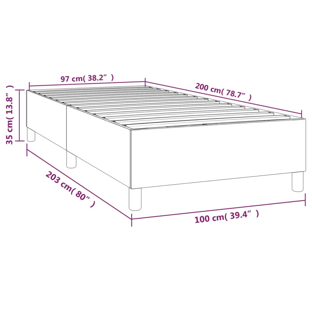 Boxspring sengeramme 100x200 cm kunstlæder hvid - Image 8
