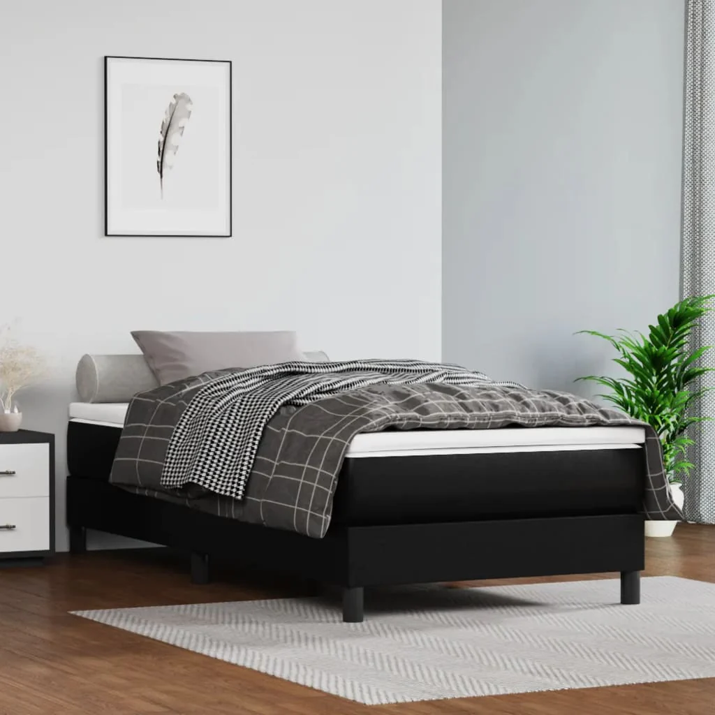 Boxspring sengeramme 100x200 cm kunstlæder sort