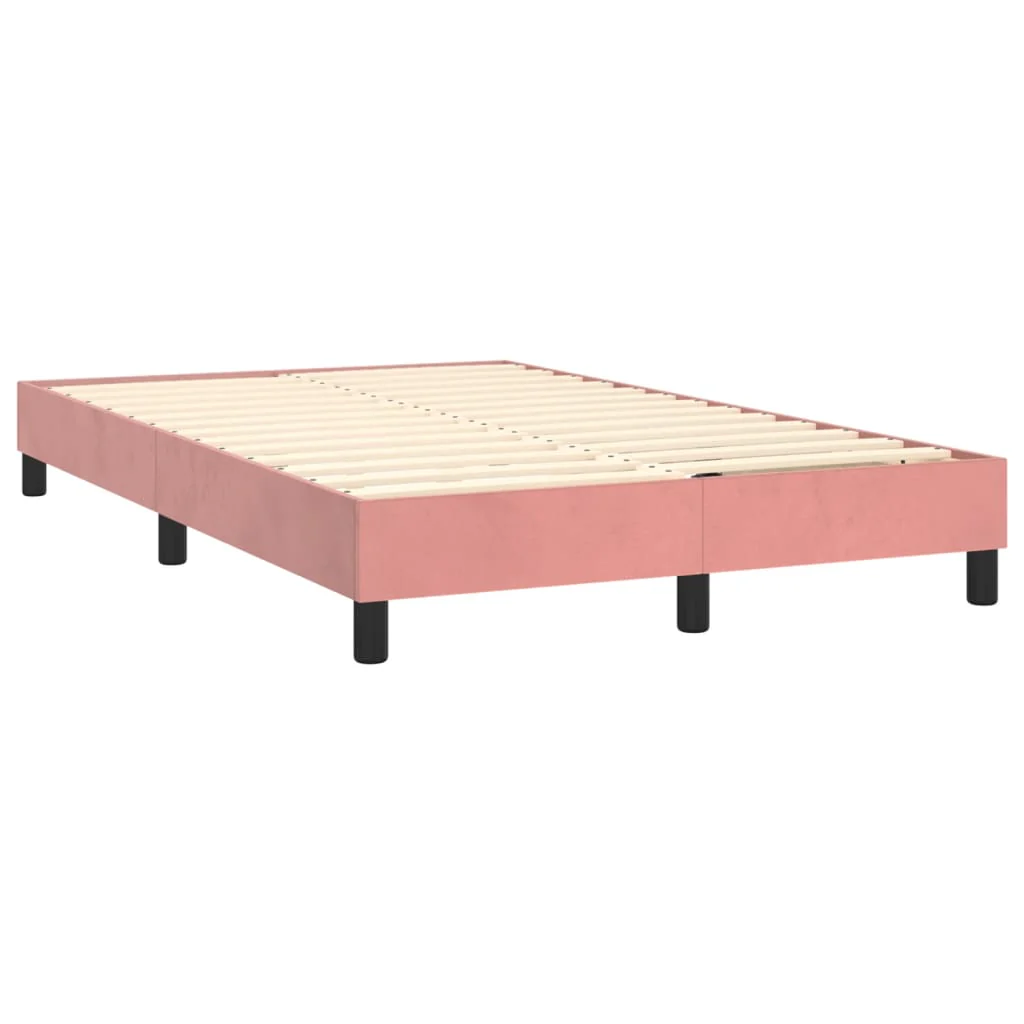 Boxspring sengeramme 120x200 cm fløjl pink - Image 4
