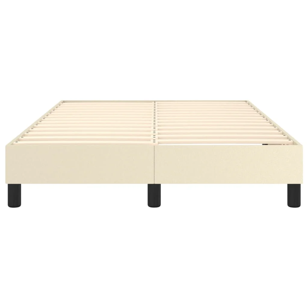 Boxspring sengeramme 120x200 cm kunstlæder cremefarvet - Image 5