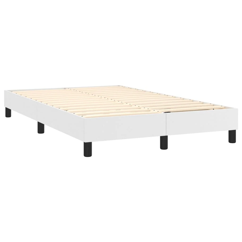 Boxspring sengeramme 120x200 cm kunstlæder hvid - Image 4