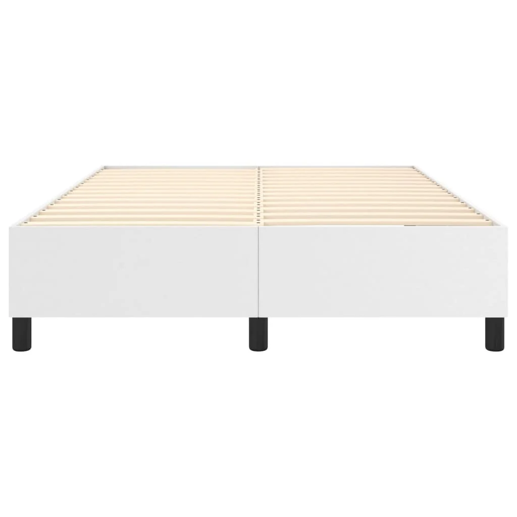 Boxspring sengeramme 140x190 cm kunstlæder hvid - Image 5