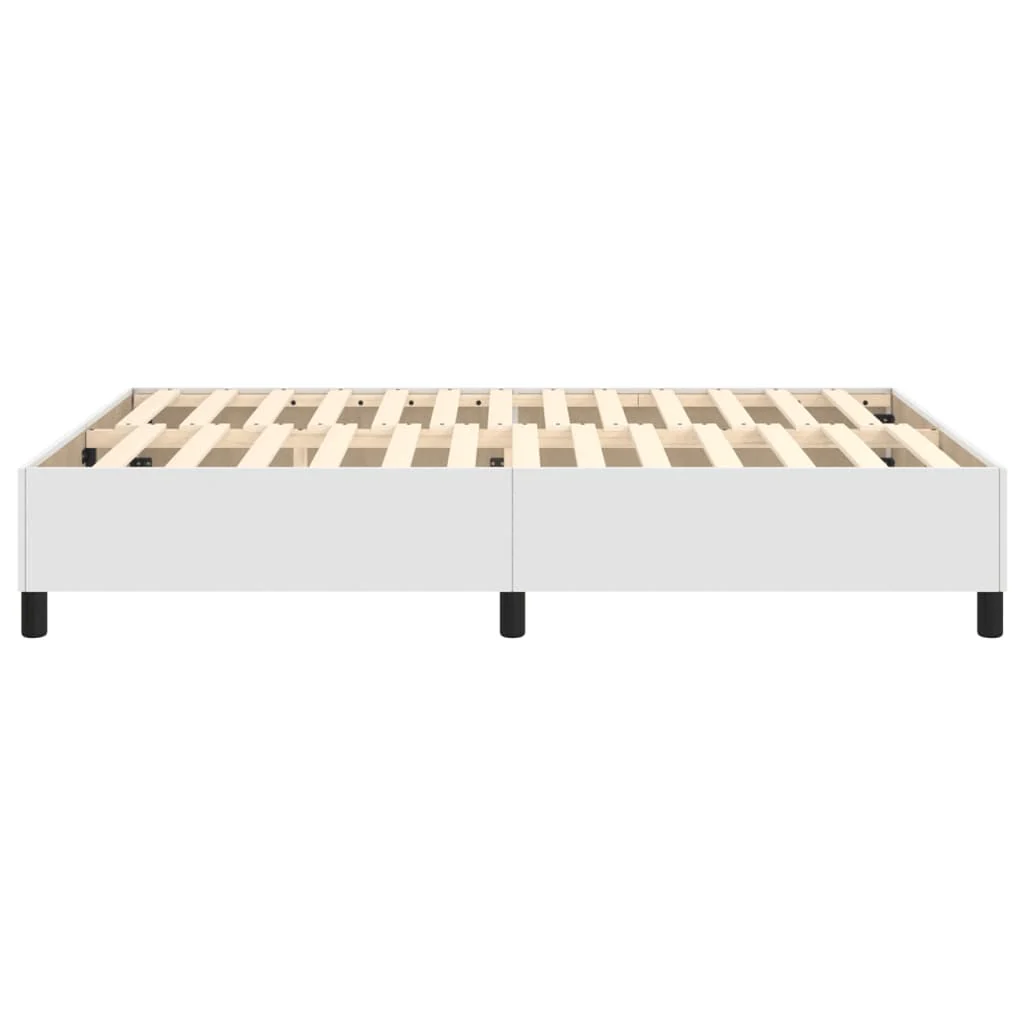 Boxspring sengeramme 140x190 cm kunstlæder hvid - Image 6