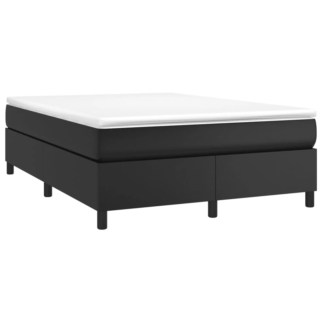 Boxspring sengeramme 140x190 cm kunstlæder sort - Image 3