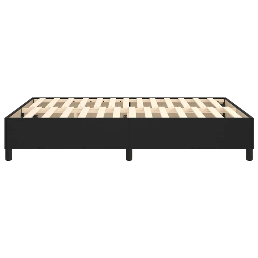 Boxspring sengeramme 140x190 cm kunstlæder sort - Image 6