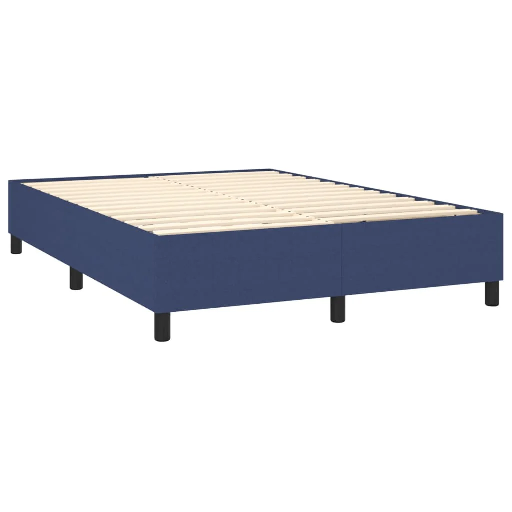 Boxspring sengeramme 140x190 cm stof blå - Image 4