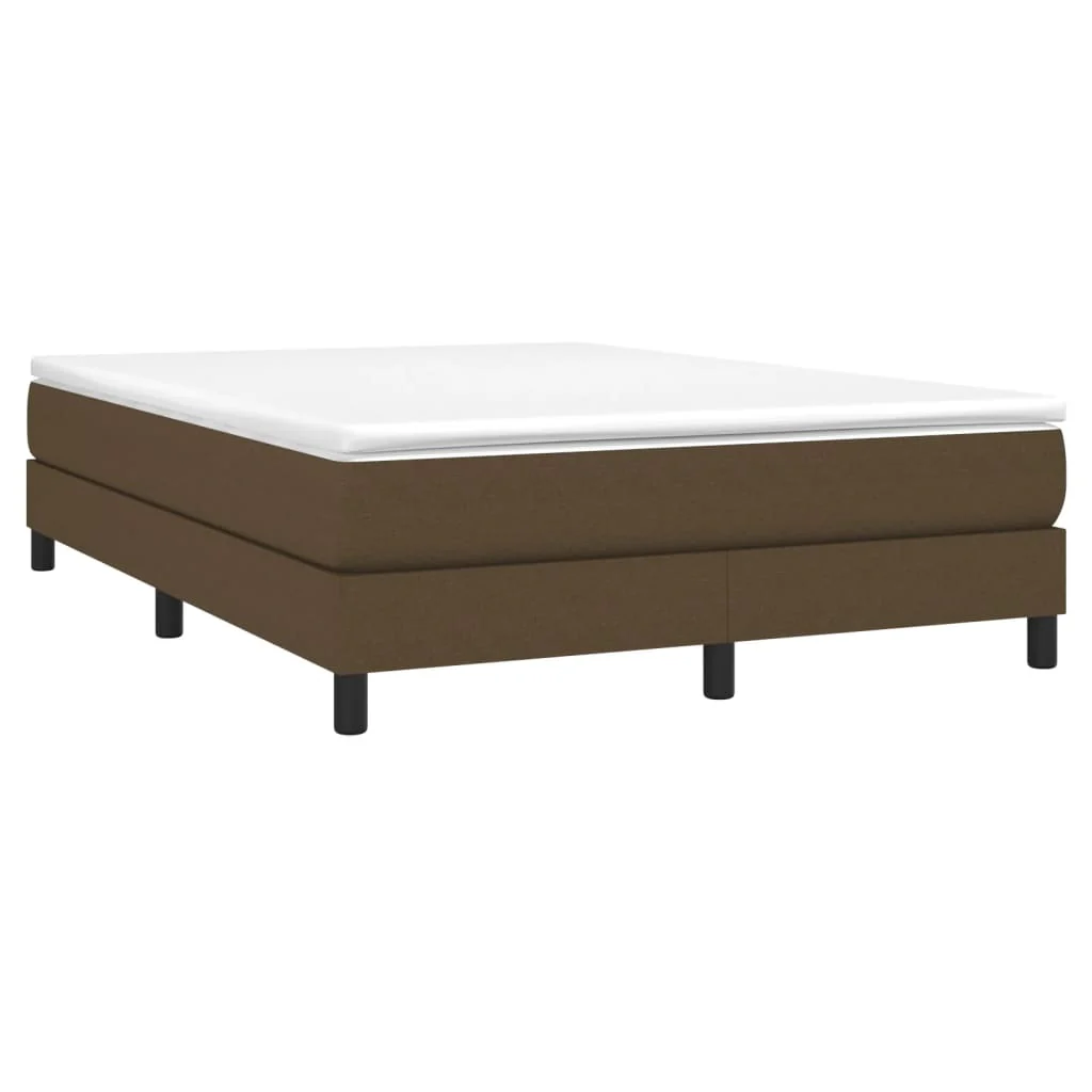 Boxspring sengeramme 140x190 cm stof mørkebrun - Image 3