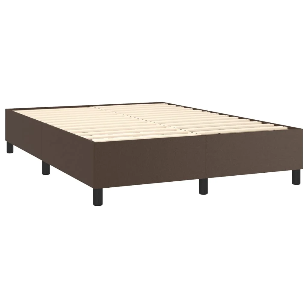 Boxspring sengeramme 140x200 cm kunstlæder brun - Image 4