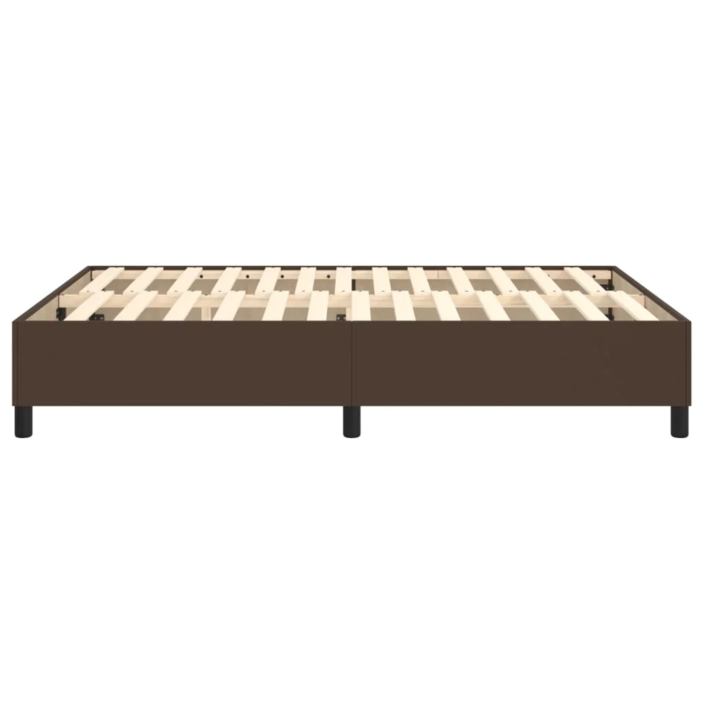 Boxspring sengeramme 140x200 cm kunstlæder brun - Image 6