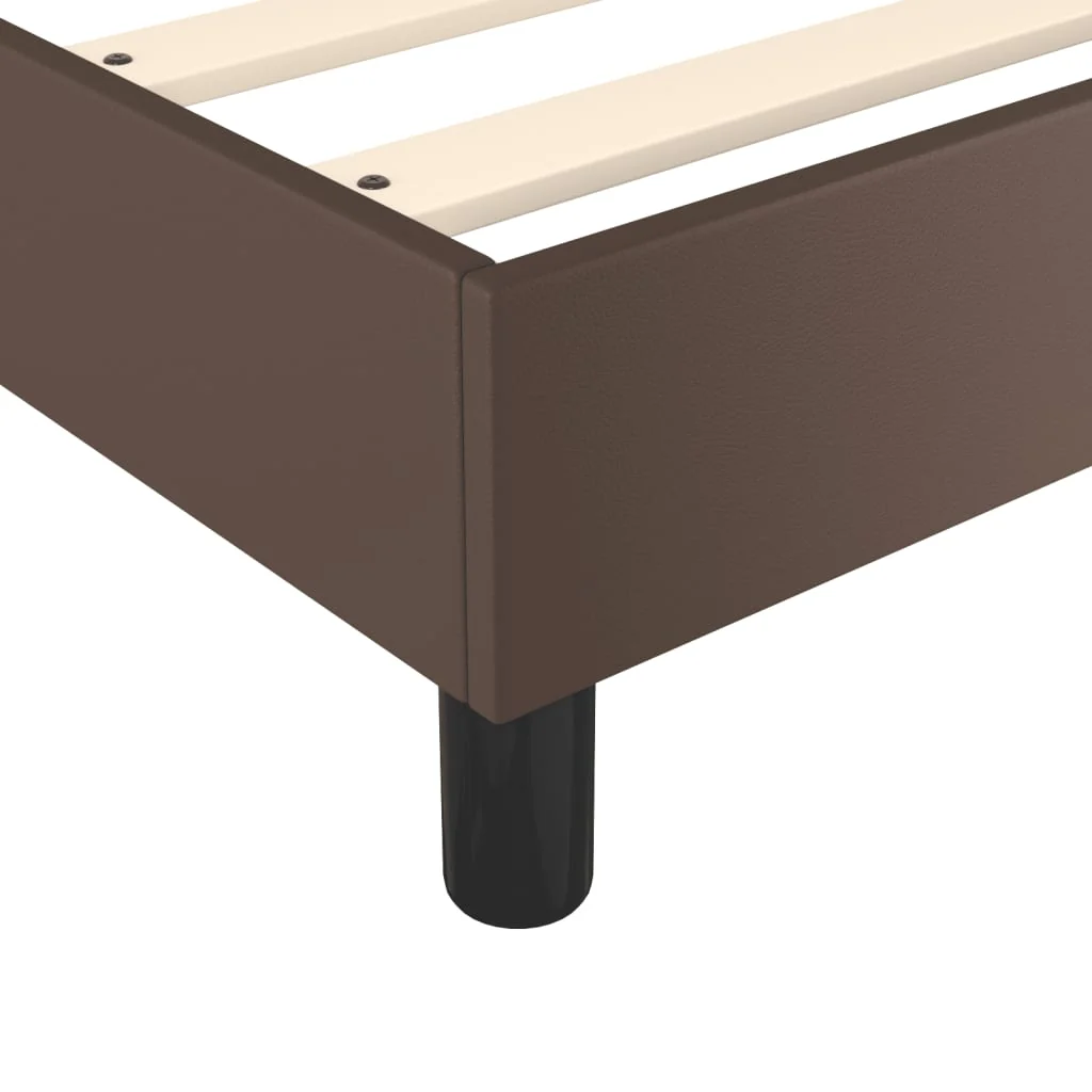 Boxspring sengeramme 140x200 cm kunstlæder brun - Image 7