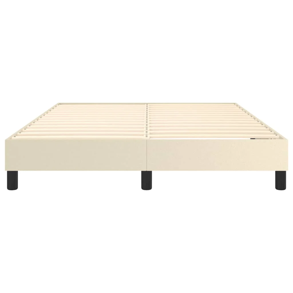 Boxspring sengeramme 140x200 cm kunstlæder cremefarvet - Image 5