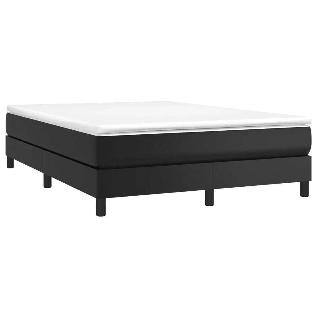 Boxspring sengeramme 140x200 cm kunstlæder sort - Image 3