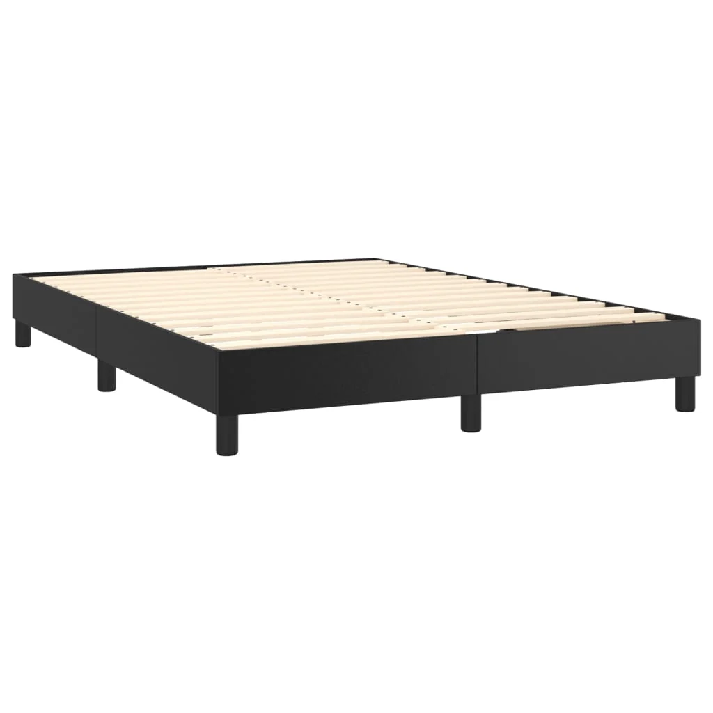 Boxspring sengeramme 140x200 cm kunstlæder sort - Image 4