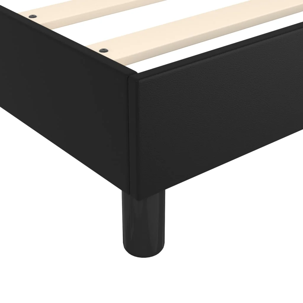 Boxspring sengeramme 140x200 cm kunstlæder sort - Image 7