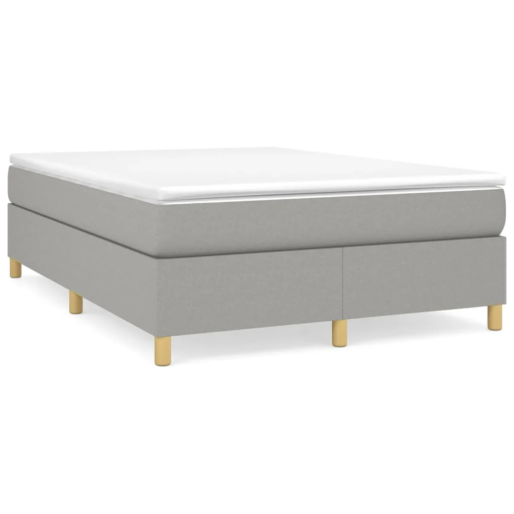 Boxspring sengeramme 140x200 cm stof lysegrå - Image 2
