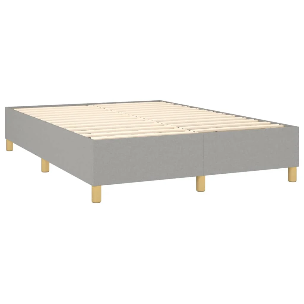 Boxspring sengeramme 140x200 cm stof lysegrå - Image 4