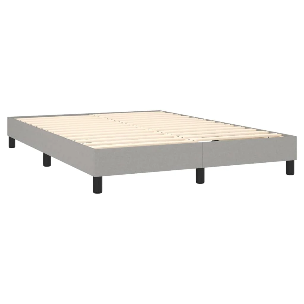 Boxspring sengeramme 140x200 cm stof lysegrå - Image 4