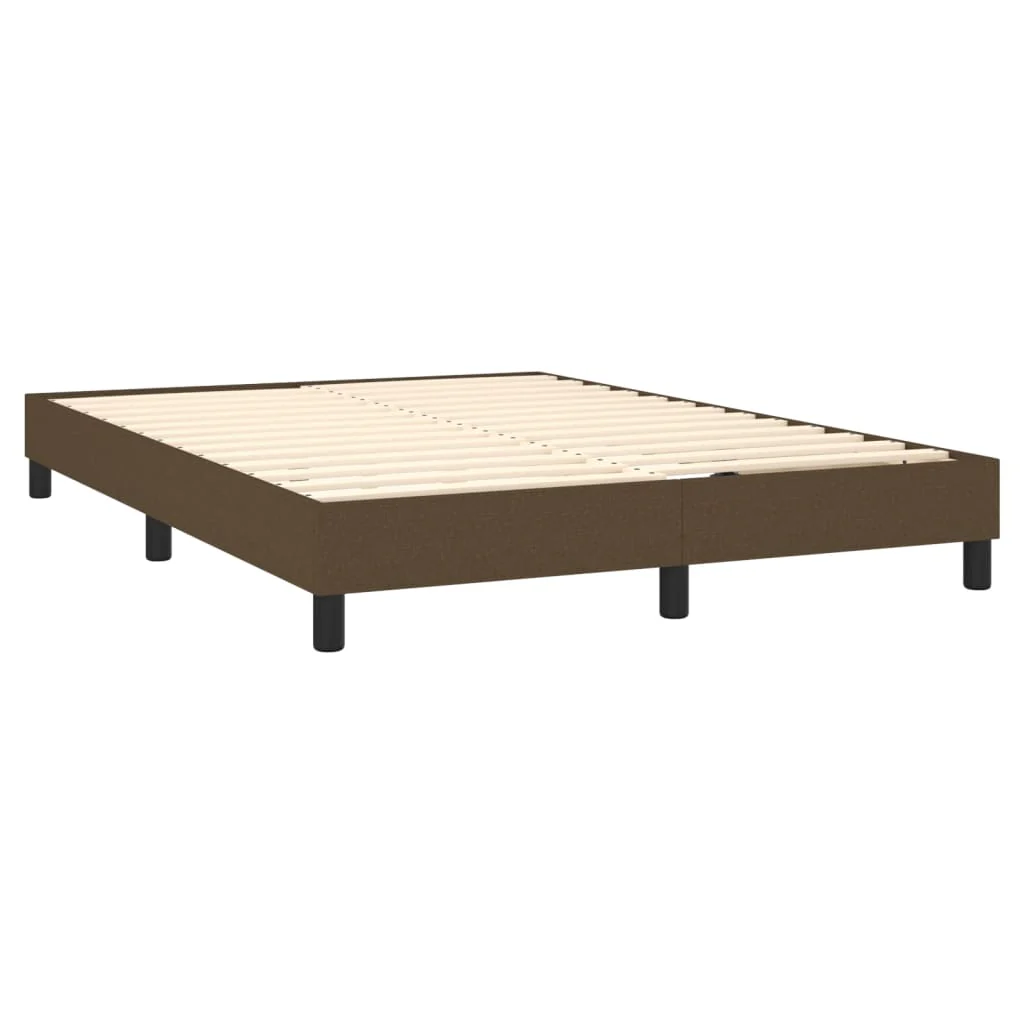 Boxspring sengeramme 140x200 cm stof mørkebrun - Image 4