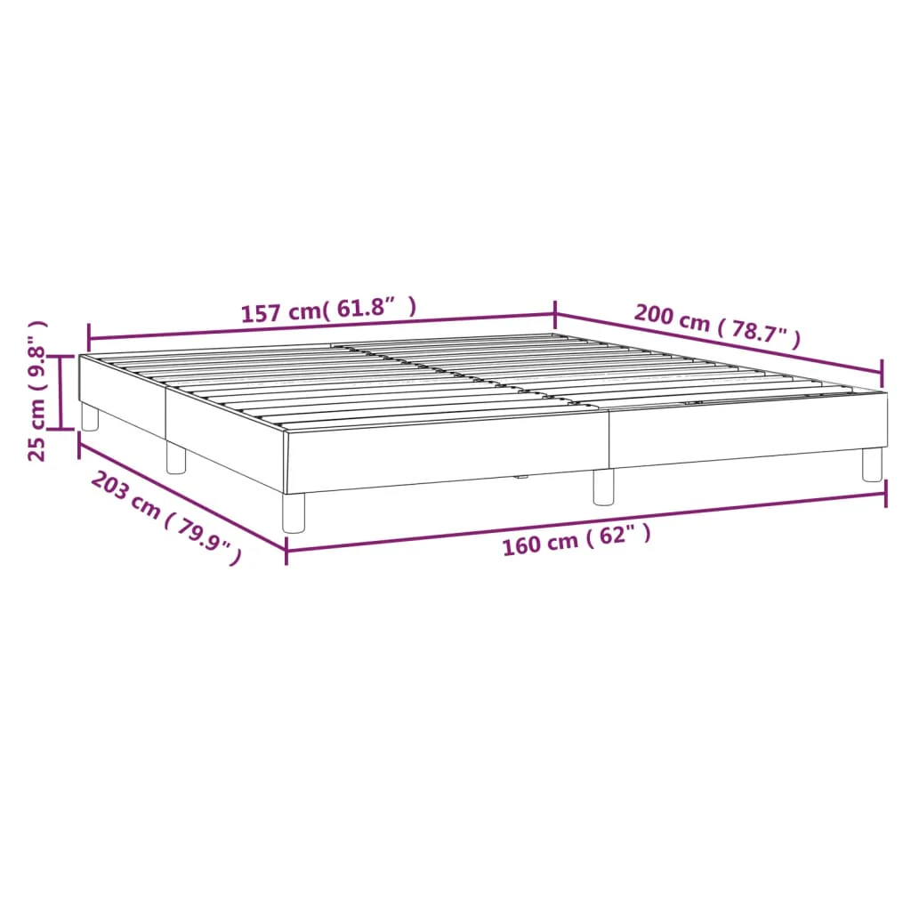 Boxspring sengeramme 160x200 cm fløjl pink - Image 8