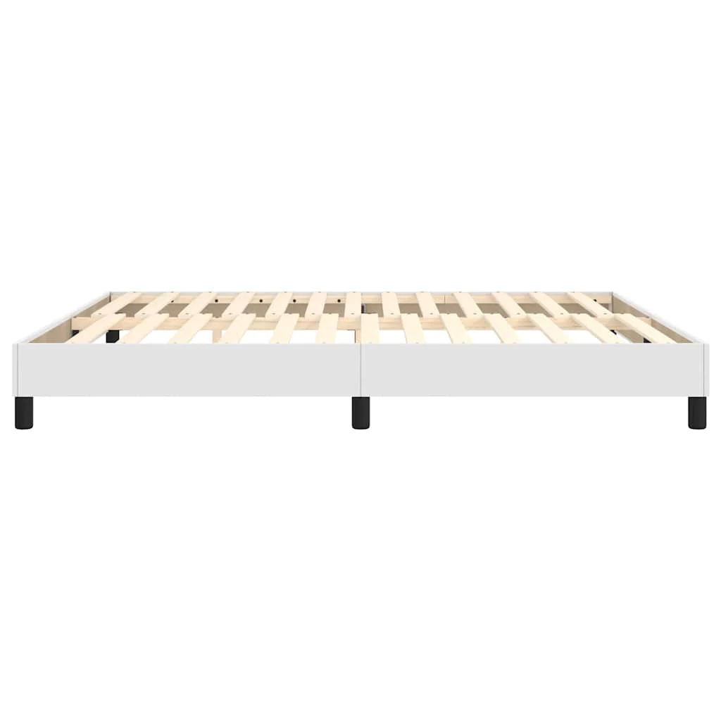 Boxspring sengeramme 160x200 cm kunstlæder hvid - Image 6