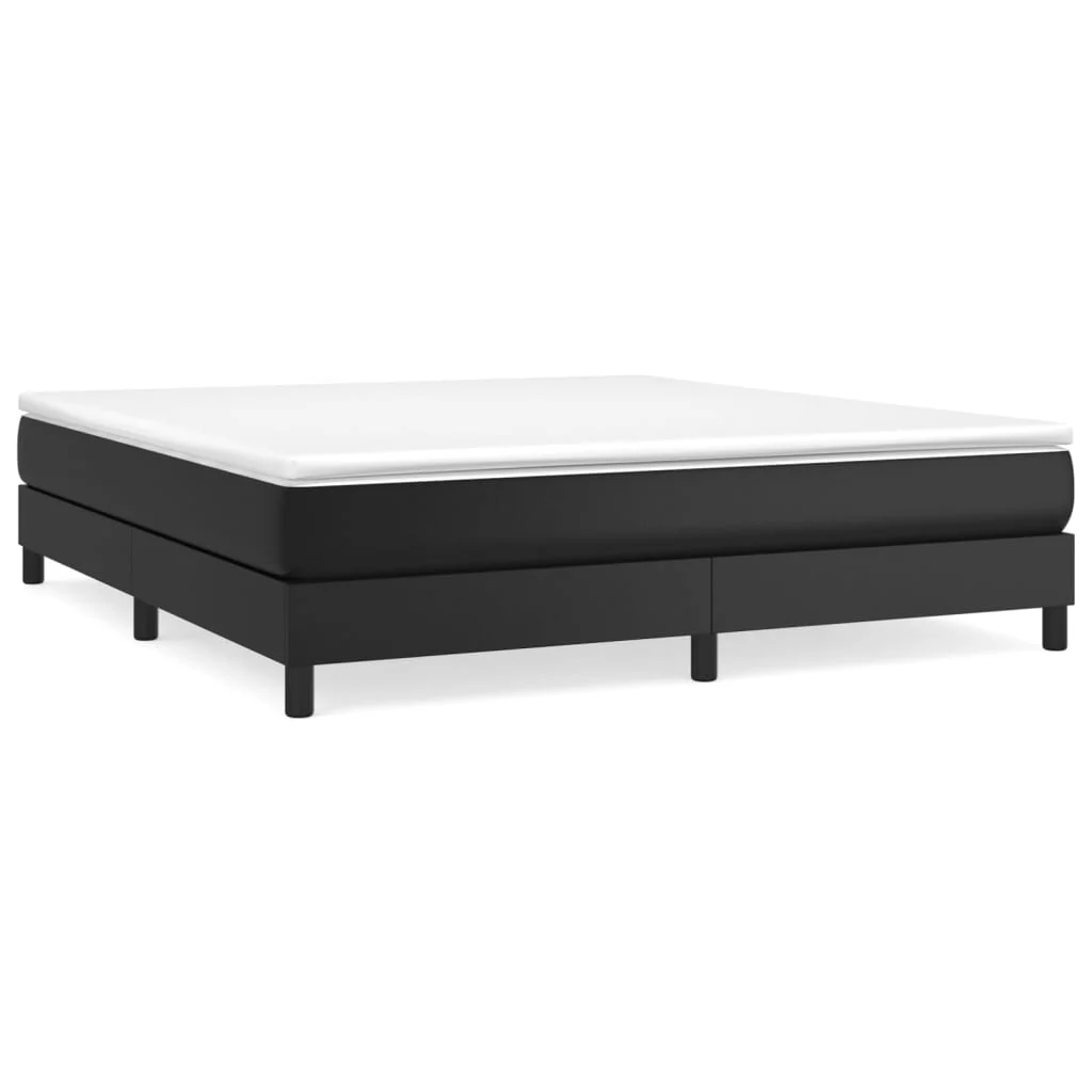 Boxspring sengeramme 160x200 cm kunstlæder sort - Image 2