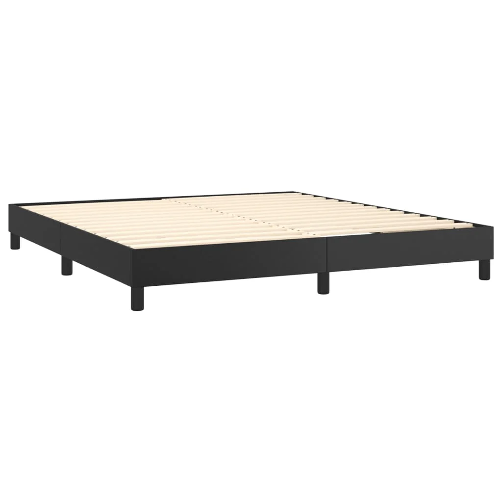 Boxspring sengeramme 160x200 cm kunstlæder sort - Image 4