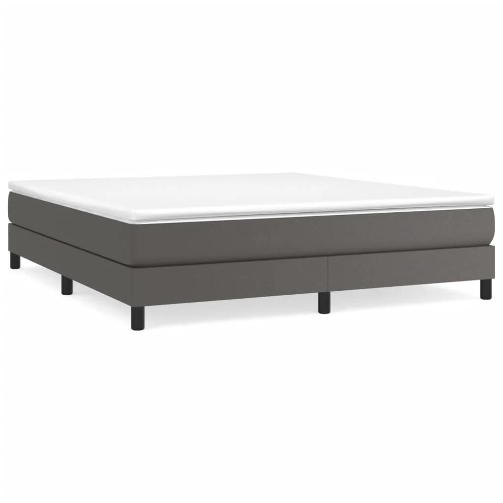 Boxspring sengeramme 180x200 cm kunstlæder grå - Image 2