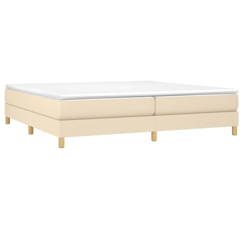 Boxspring sengeramme 200x200 cm stof cremefarvet - Image 3