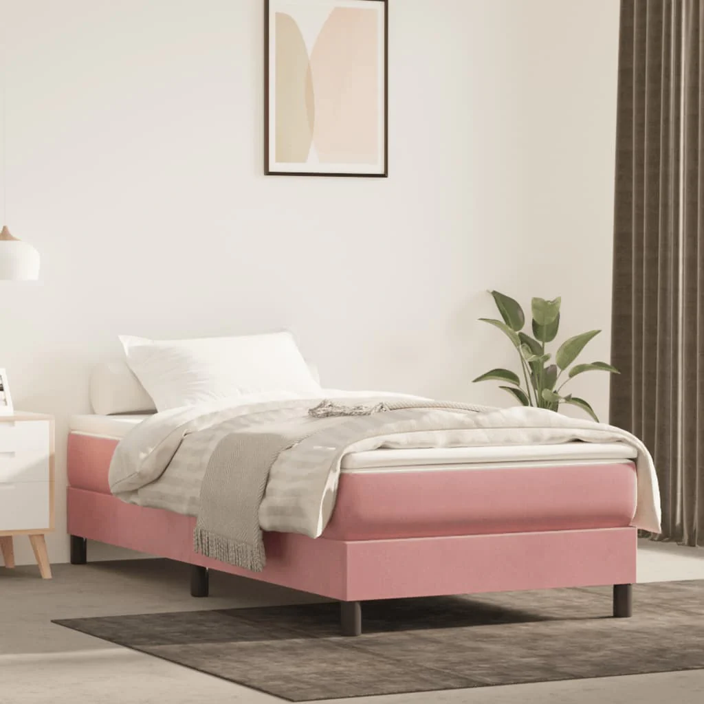 Boxspring sengeramme 80x200 cm fløjl pink