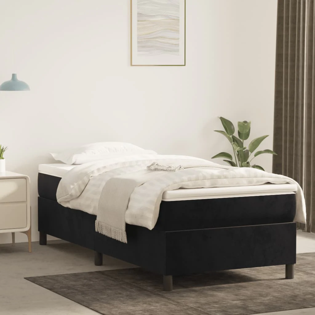 Boxspring sengeramme 80x200 cm fløjl sort
