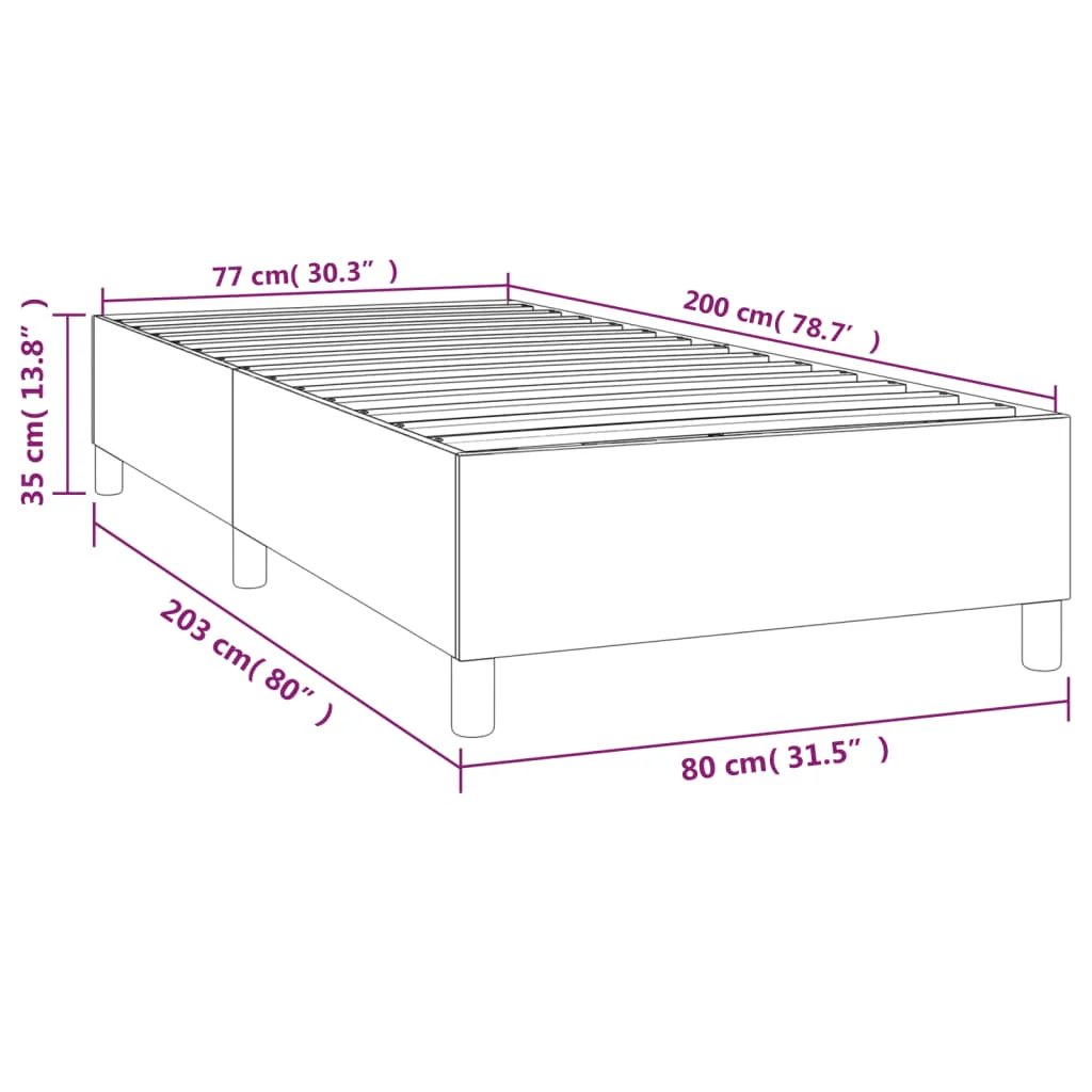 Boxspring sengeramme 80x200 cm fløjl sort - Image 8