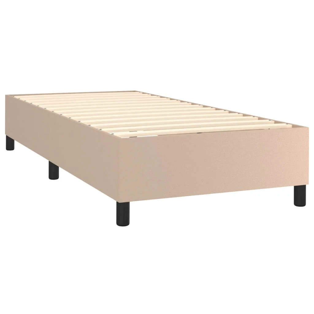 Boxspring sengeramme 80x200 cm kunstlæder cappuccinofarvet - Image 4
