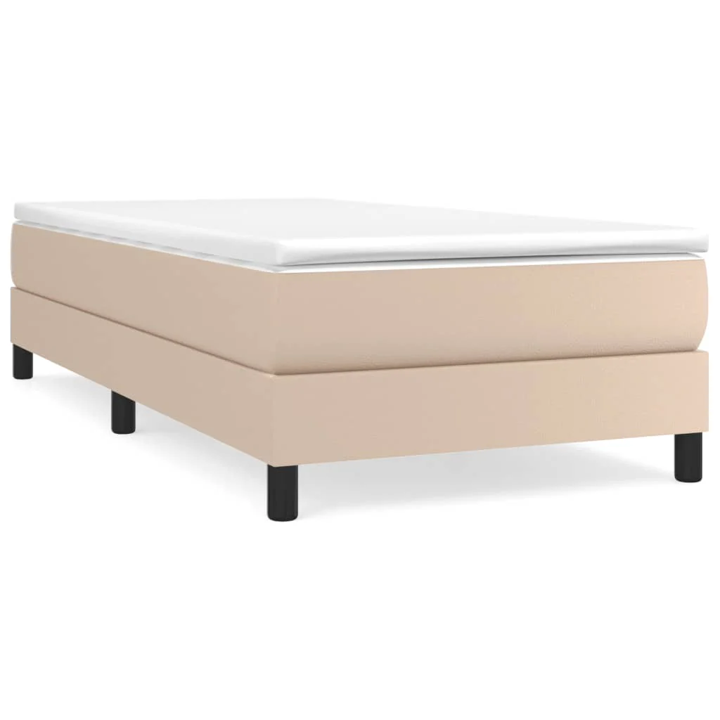 Boxspring sengeramme 80x200 cm kunstlæder cappuccinofarvet - Image 2