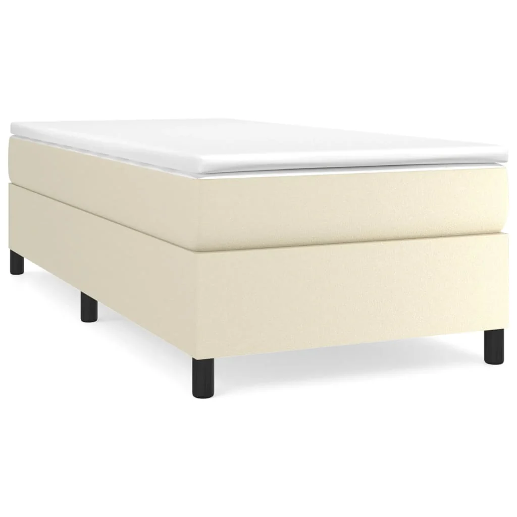 Boxspring sengeramme 80x200 cm kunstlæder cremefarvet - Image 2