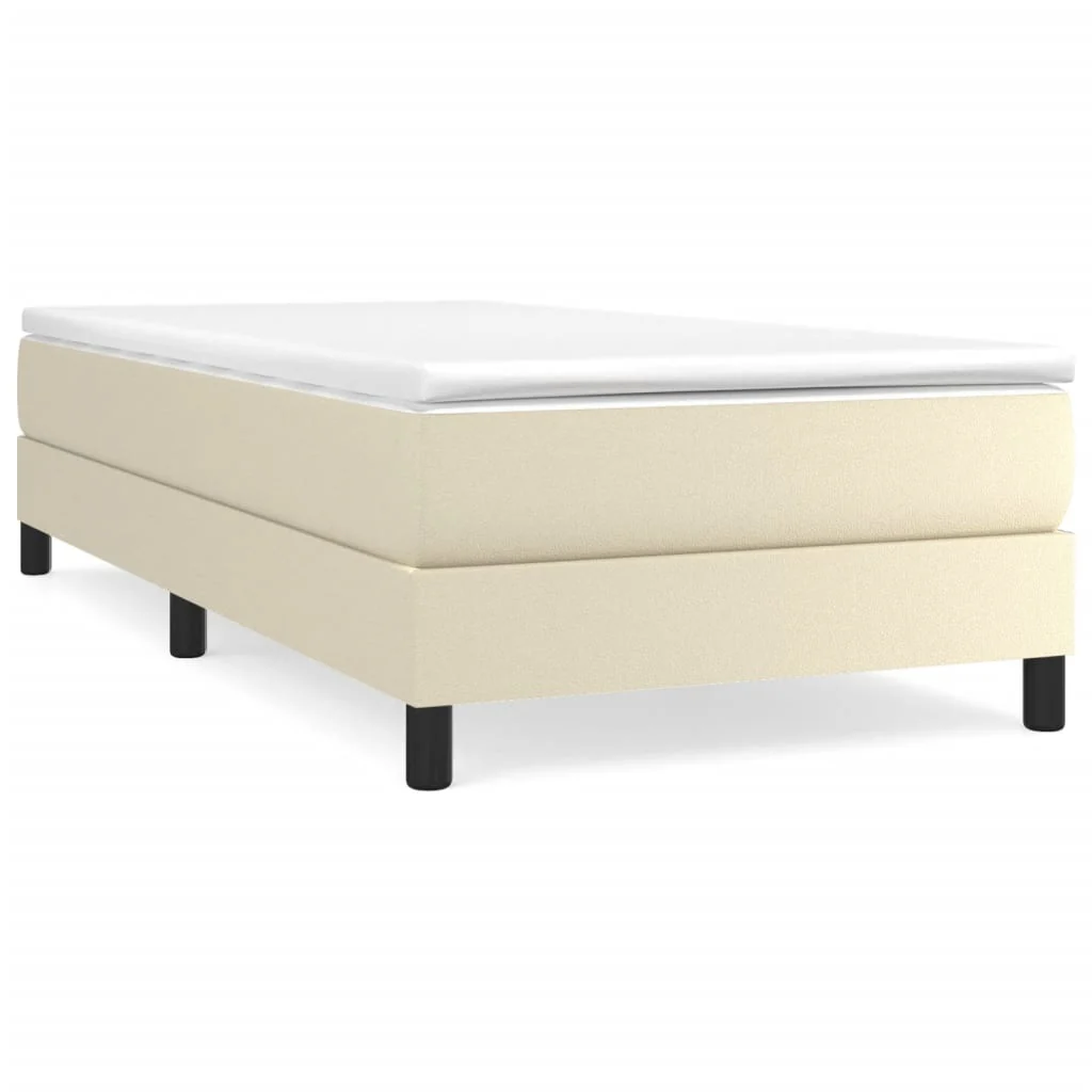 Boxspring sengeramme 80x200 cm kunstlæder cremefarvet - Image 2