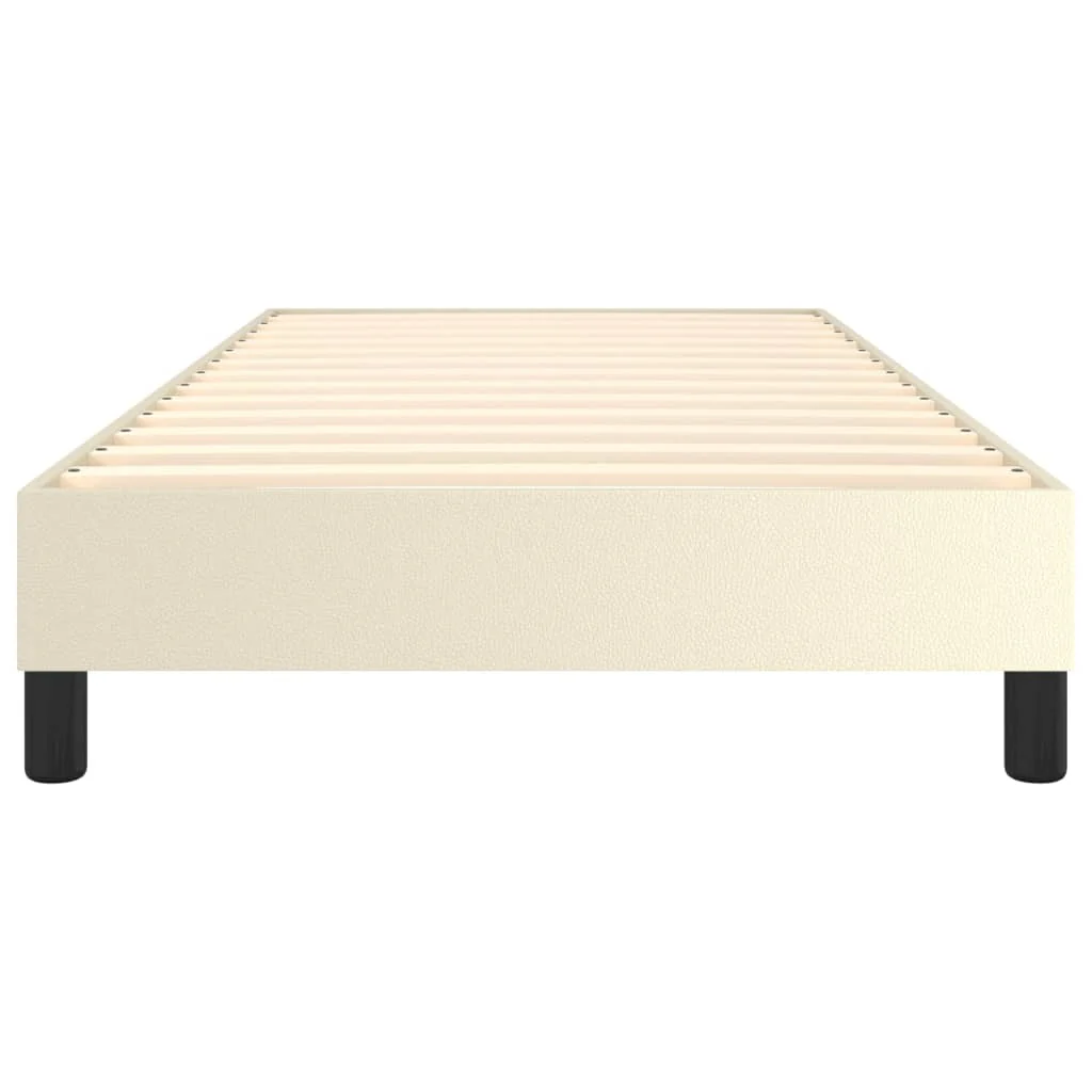 Boxspring sengeramme 80x200 cm kunstlæder cremefarvet - Image 5