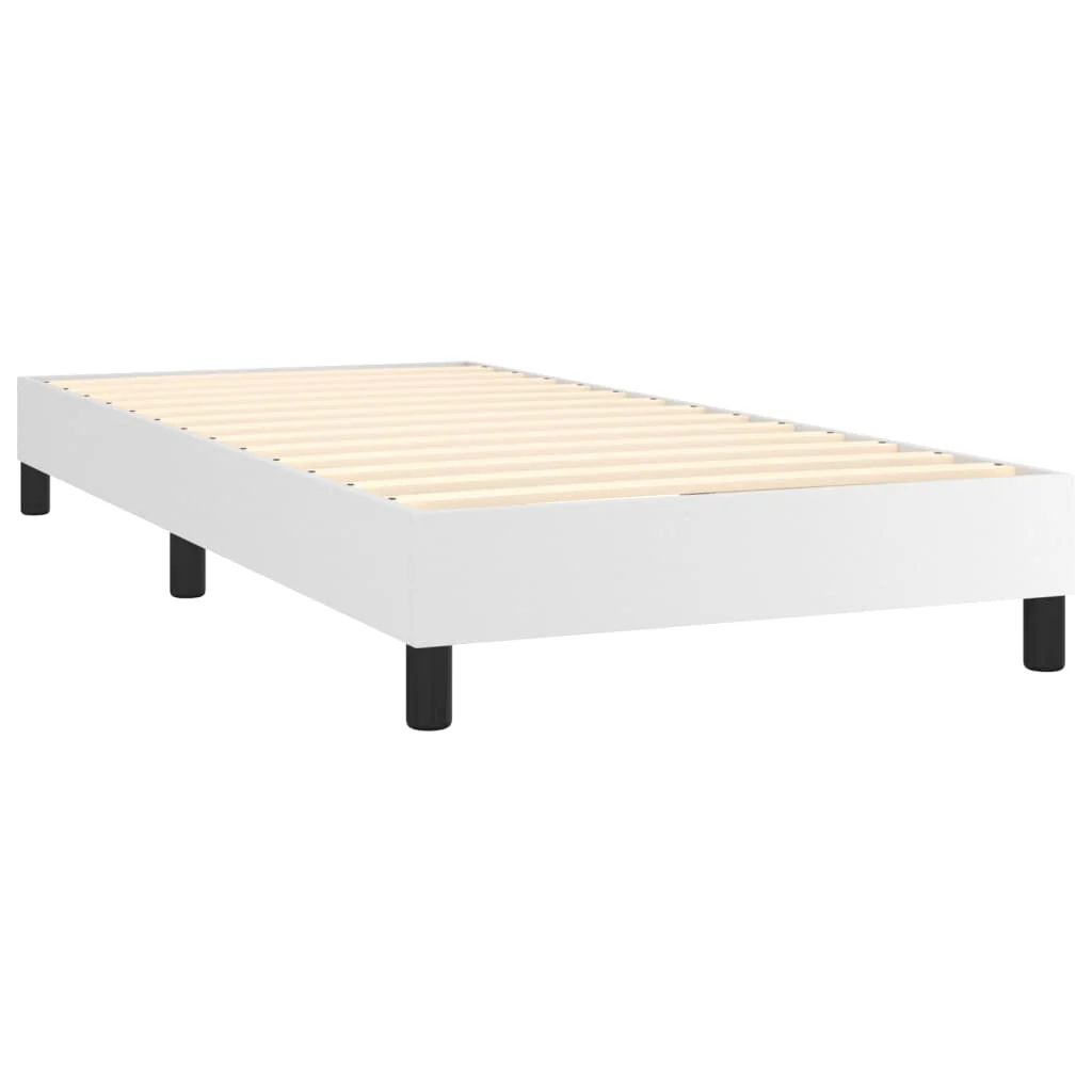Boxspring sengeramme 80x200 cm kunstlæder hvid - Image 4